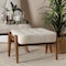 Baxton Studio Jeanine Japandi Cream Boucle Fabric and Walnut Brown Finished Rubberwood Ottoman Footstool 228-12965-ZORO - alternate 6